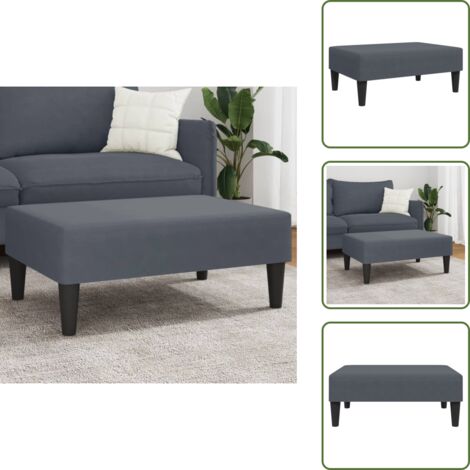 Diseño moderno - vidaXL Reposapiés de terciopelo gris oscuro 77x55x31 cm - Sofá