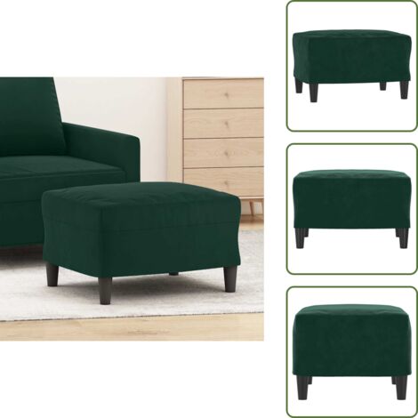 Diseño moderno - vidaXL Reposapiés de terciopelo verde oscuro 60x50x41 cm - Pie de sofá