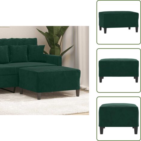Diseño moderno - vidaXL Reposapiés de terciopelo verde oscuro 70x55x41 cm - Pie de sofá
