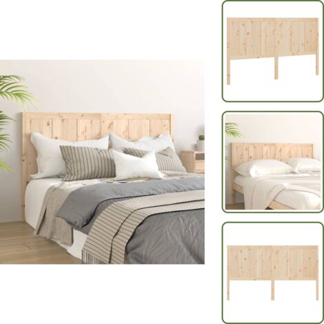 Diseño rústico - vidaXL Cabecero de cama madera maciza de pino 125,5x4x100 cm - Soporte para espalda