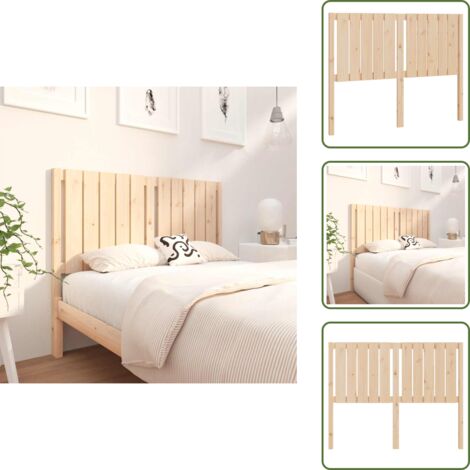 Diseño rústico - vidaXL Cabecero de cama madera maciza de pino 125,5x4x100 cm - Soporte para espalda