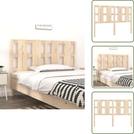 Diseño rústico - vidaXL Cabecero de cama madera maciza de pino 140,5x4x100 cm - Soporte para espalda