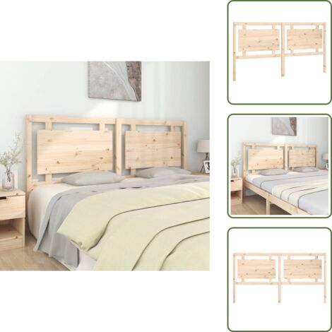 Diseño rústico - vidaXL Cabecero de cama madera maciza de pino 185,5x4x100 cm - Soporte para la espalda