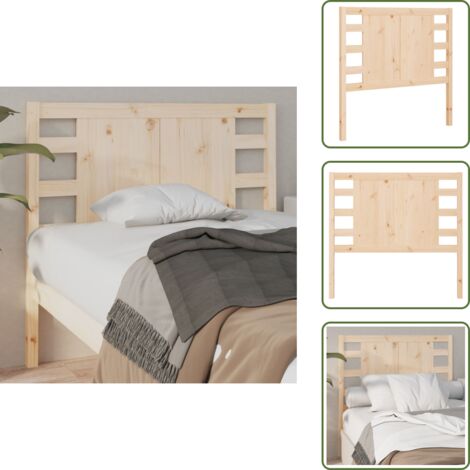 Diseño rústico - vidaXL Cabecero de cama madera maciza de pino 96x4x100 cm - Soporte para espalda