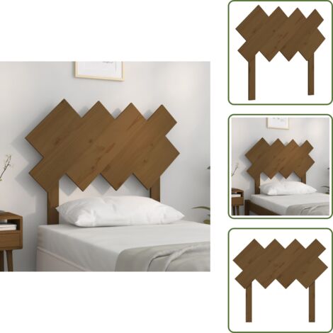 Diseño rústico - vidaXL Cabecero de cama madera maciza de pino marrón miel 92x3x81 cm - Cabecero de cama marrón miel
