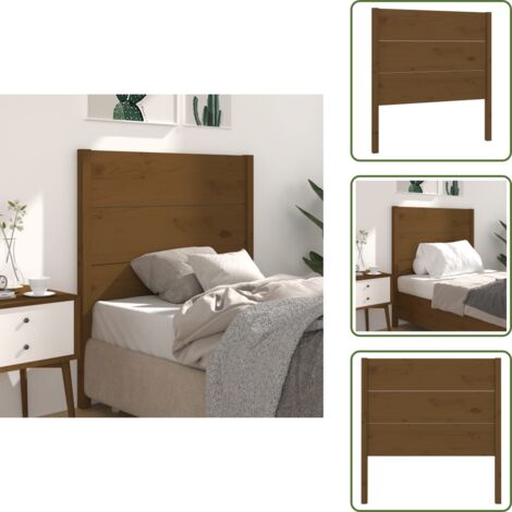 Diseño rústico - vidaXL Cabecero madera maciza de pino marrón miel 81x4x100 cm - Cabecero de cama marrón miel