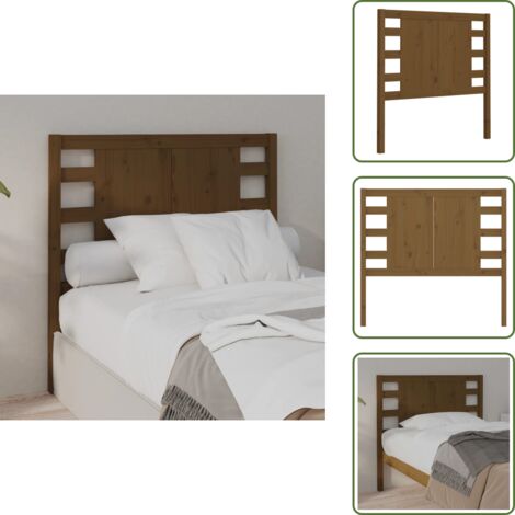 Diseño rústico - vidaXL Cabecero madera maciza de pino marrón miel 81x4x100 cm - Cabecero de cama marrón miel