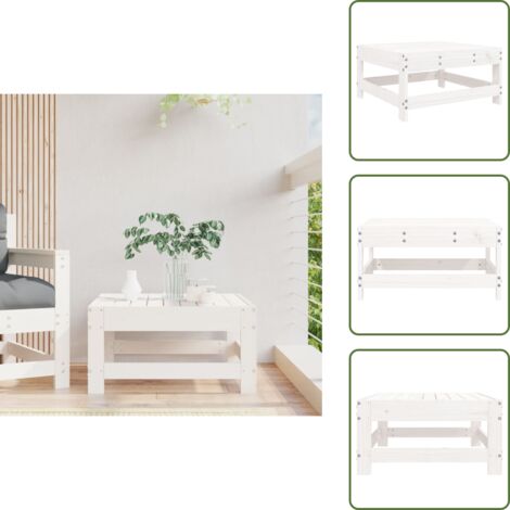 Diseño rústico - vidaXL Taburete de jardín de madera maciza de pino - Muebles de exterior