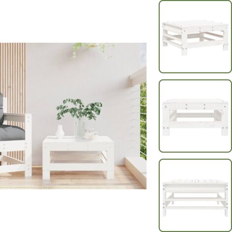 Diseño rústico - vidaXL Taburete de jardín de madera maciza de pino - Reposapiés exterior