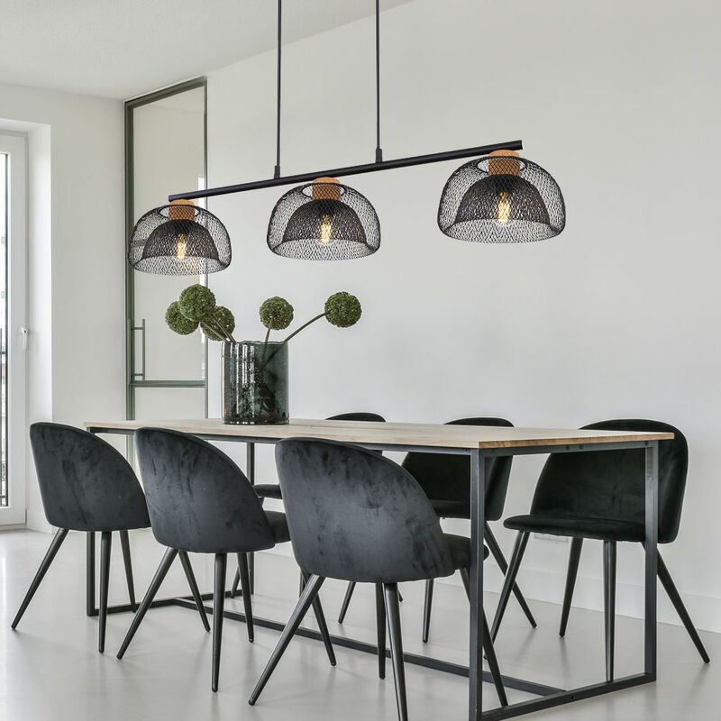 

Diseño lámpara colgante salón techo jaula celosía lámpara de techo corcho negro