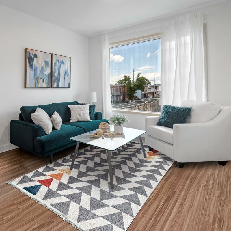 

diseño moderno alfombra 120x170 cm rectangular Cheyane gris Salón adecuado para calefacción por suelo radiante - Gris