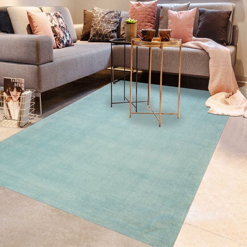 

diseño moderno alfombra 120x170 cm rectangular Dolce Salon Rose Handtuft adecuado para calefacción por suelo radiante - Bleu