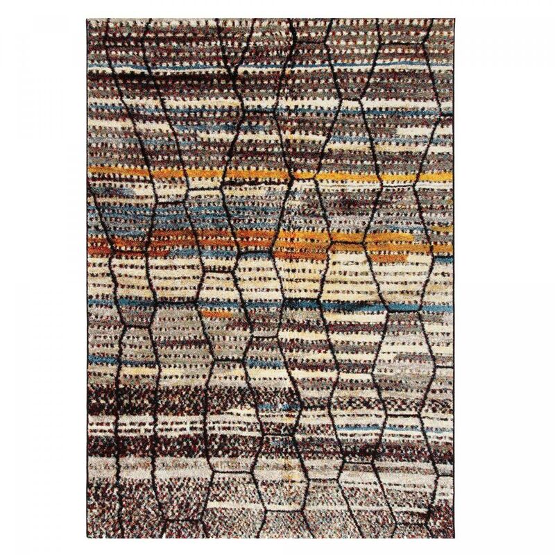 

diseño moderno alfombra 135x190 cm rectangular AMIRA 3 multicolor salón adecuado para calefacción por suelo radiante - Multicolore