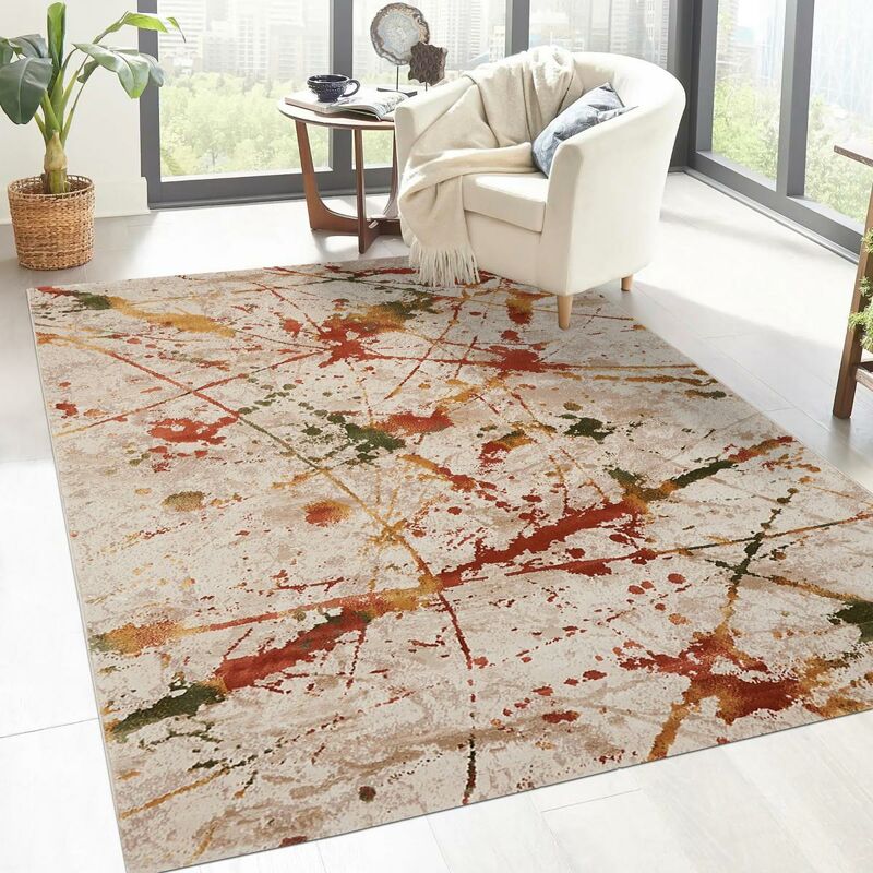 

diseño moderno alfombra 60x110 cm de entrada rectangular ESTILO Abtract color adecuado para calefacción por suelo radiante - Multicolore