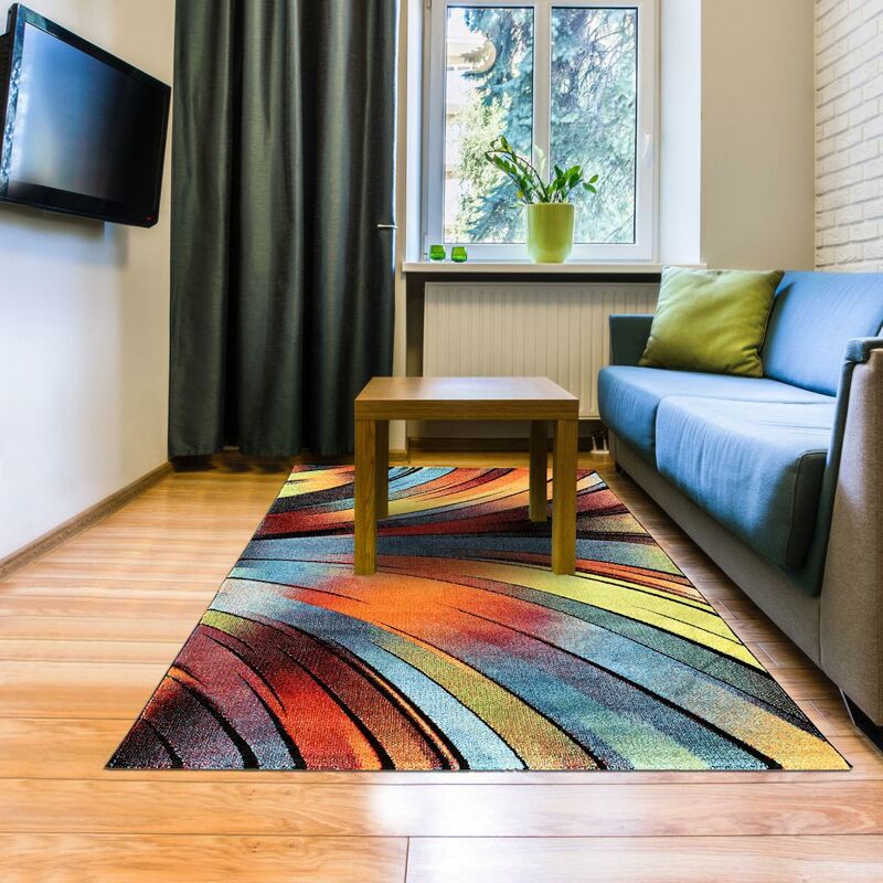 

diseño moderno alfombra 60x110 cm de entrada rectangular STEYRE color adecuado para calefacción por suelo radiante - Multicolore