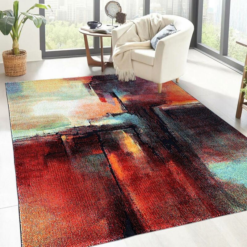 

diseño moderno alfombra 60x110 cm de entrada rectangular TABOR color adecuado para calefacción por suelo radiante - Multicolore