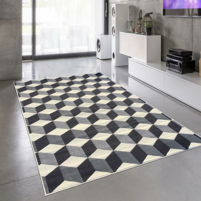 

diseño moderno alfombra 60x110 cm rectangular BC Cubika Entrada Rojo adecuado para calefacción por suelo radiante - Crème