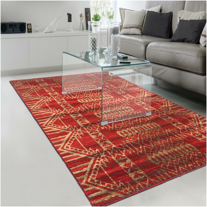 

diseño moderno alfombra 60x110 cm rectangular BC TOTAMIA Entrada Rojo adecuado para calefacción por suelo radiante - Rouge