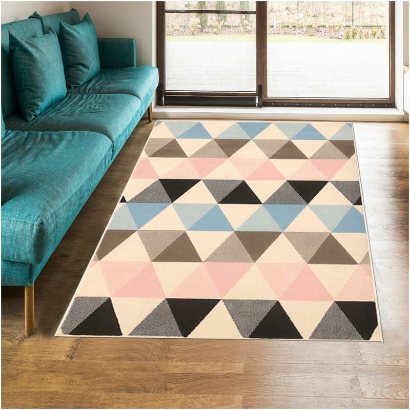 

Diseño y alfombra moderna BC Triangle Pasta de polipropileno multicolor - Multicolore