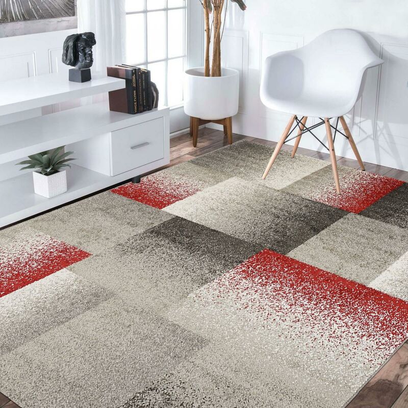 

diseño moderno alfombra 60x110 cm rectangular gris DERBY entrada adecuado para calefacción por suelo radiante - Rouge