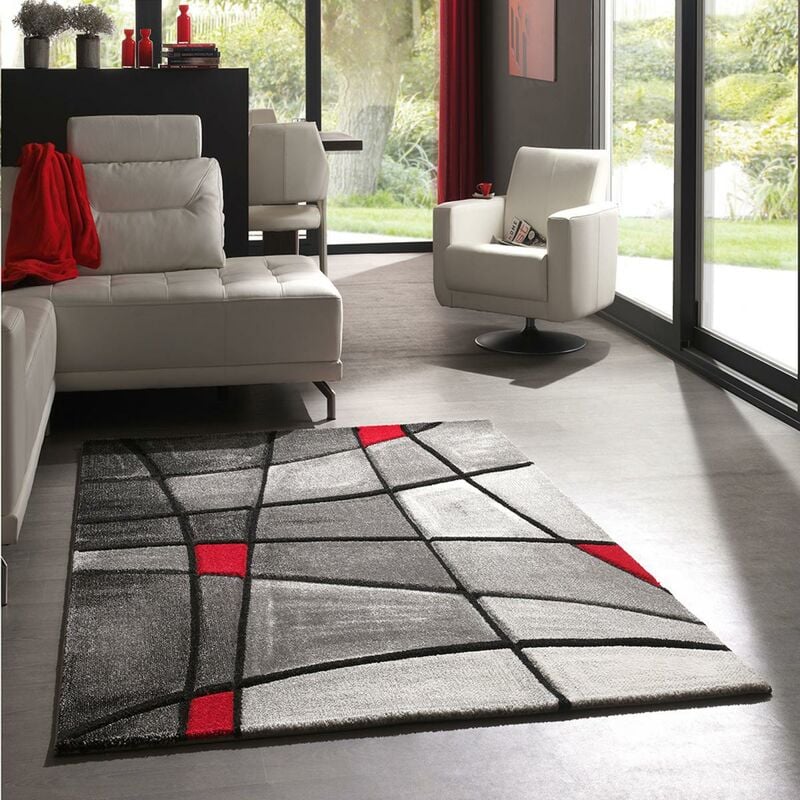 

Dezenco - diseño moderno alfombra 60x110 cm rectangular parlak SET Entrada Rojo adecuado para calefacción por suelo radiante - Rouge