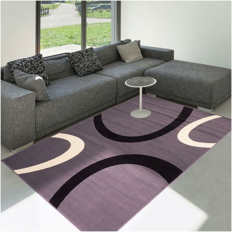 

diseño moderno alfombra 60x110 cm rectangular TEMPO Beige de entrada adecuado para calefacción por suelo radiante - Gris