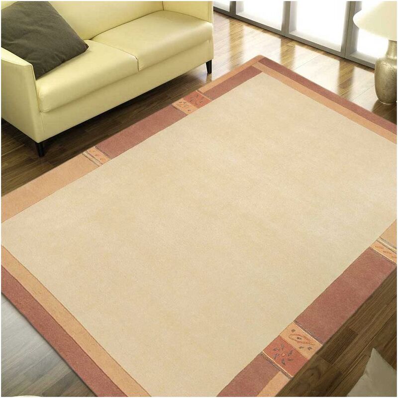 

diseño moderno alfombra 70x140 cm rectangular LIMANA Beige entrada de la mano anudada - Crème