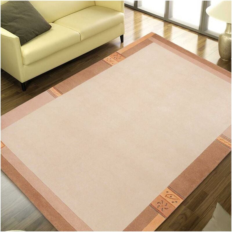 

diseño moderno alfombra 70x140 cm rectangular LIMANA Beige entrada de la mano anudada - Beige
