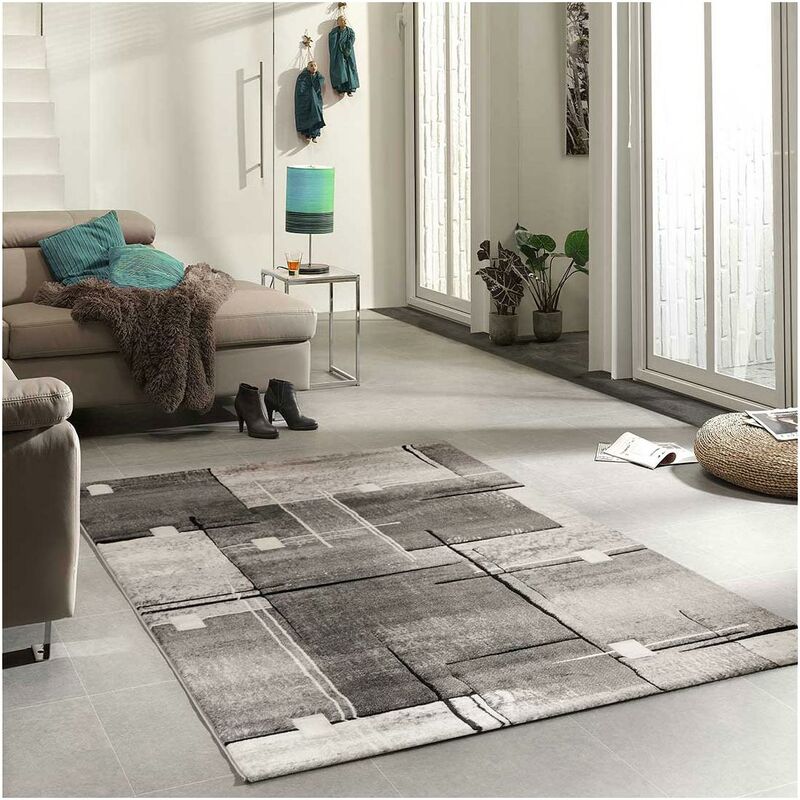 

diseño moderno alfombra 80x150 cm rectangular Cámara Beige NOVA adecuado para calefacción por suelo radiante - Gris