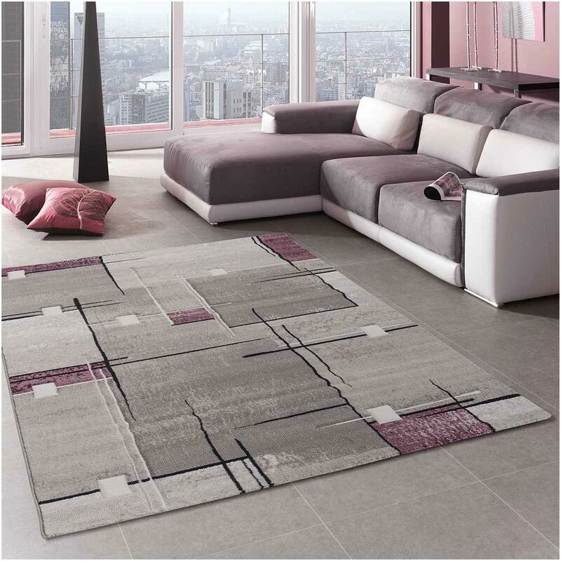 

diseño moderno alfombra 80x150 cm rectangular Cámara Beige NOVA adecuado para calefacción por suelo radiante - Violet