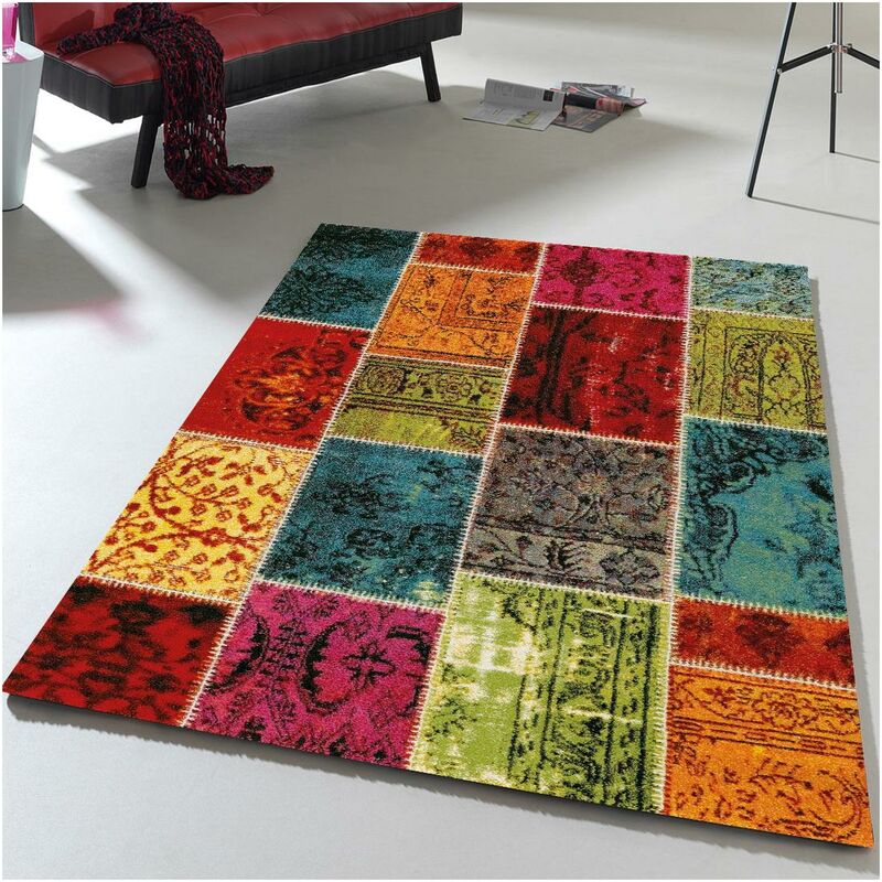 

Merinos - diseño moderno alfombra 80x150 cm rectangular ETNO 819-110 multisala adecuado para calefacción por suelo radiante - Multicolore