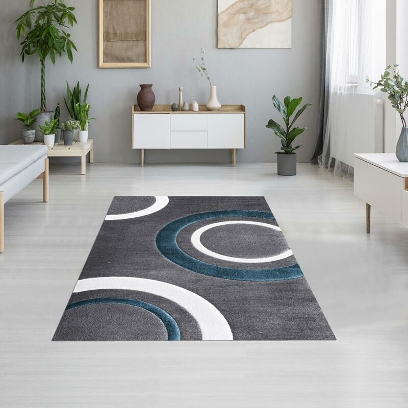 

Jadorel - Mykodoubleo kj Alfombra moderna Polypropyene Silver - Bleu