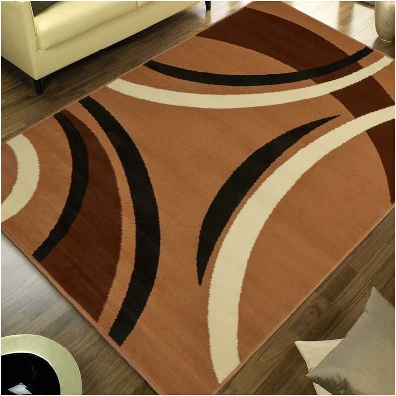 

diseño moderno alfombra 80x150 cm rectangular PLATINO Habitación Gris adecuado para calefacción por suelo radiante - Beige