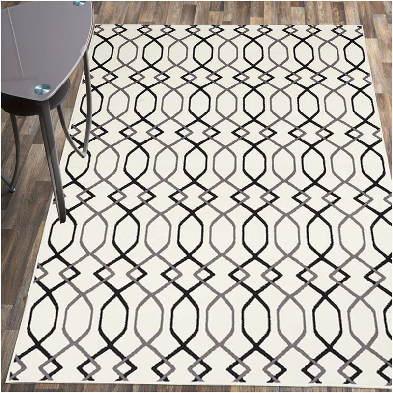 

diseño moderno de la manta 80x150 cm Negro Cámara rectangular AF ZIGLINE adecuados para calefacción por suelo radiante - Noir