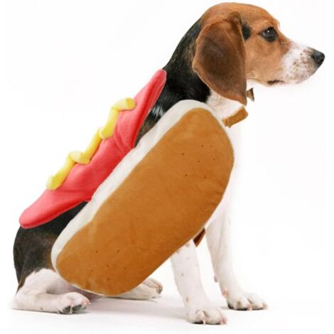 Disfraz de perro caliente para mascota: disfraz de cosplay de animales, ropa para mascotas para fiestas de Halloween y Navidad para perros pequeños y medianos.