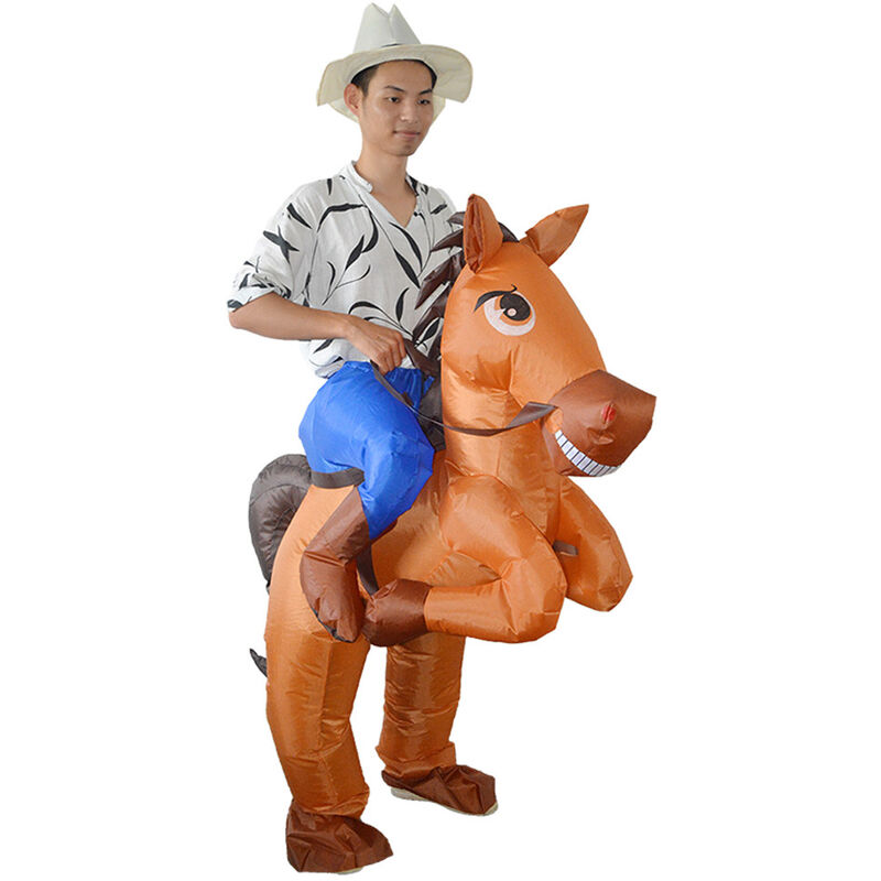 

Happyshopping - Disfraz inflable de caballo, vestido de fantasia inflable, accesorios de actuacion de escenario de fiesta de cosplay para ninos y