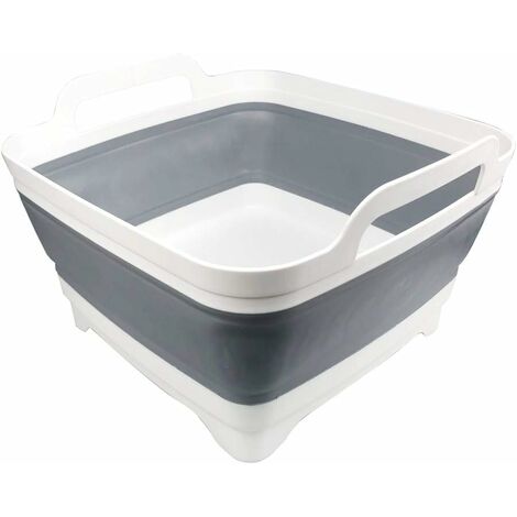 White Serving Tray with Handles Stackable Rectangle Plastic