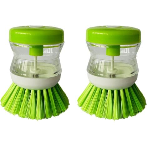 Kitchen Wash Pot Dish Brush Clean Utensils with Washing Up Liquid Soap  Dispenser