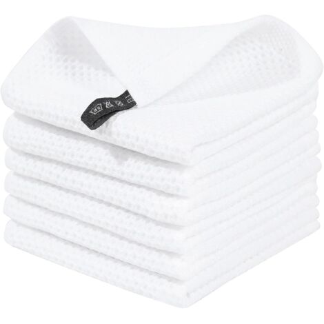 Dish Cloth - 100% Cotton Waffle Weave - 12 x 12 Inches - Kitchen Use - 6-Pack