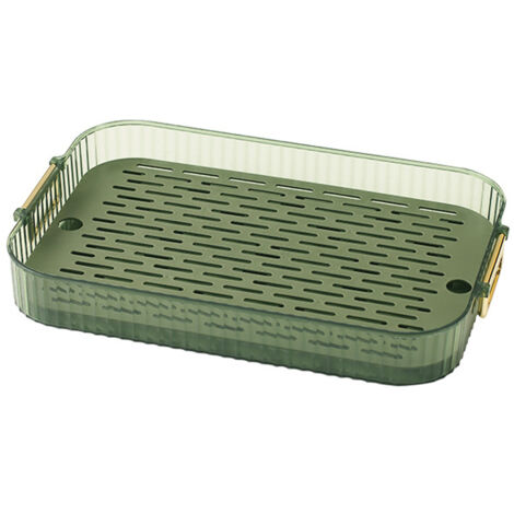 Dish Drain Tray Multipurpose Innovative Light Luxury Double Layers Efficient Draining Drain Tray for Tea Fruit Dish L