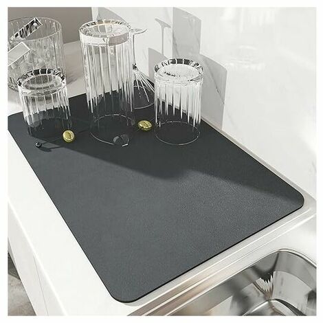 Folding Draining Mat, 43x33cm Silicone Draining Board Mats Dish