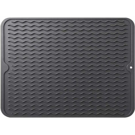 Dish draining mat, quick-drying silicone draining mat, countertop mat for kitchen worktops, heat-resistant draining mat