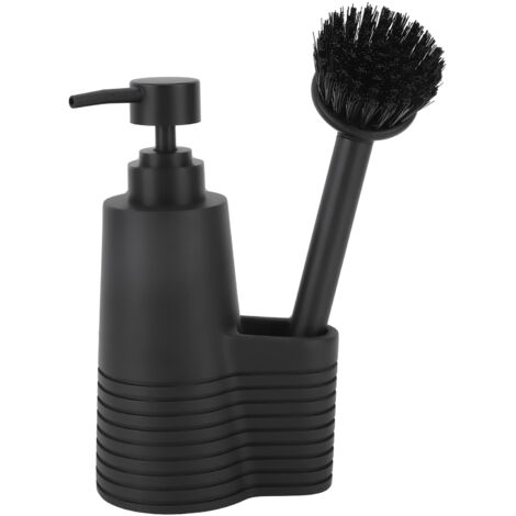 Dish Soap Dispenser Stainless Steel Washing Up Liquid Dispenser with Cleaning Brush for Kitchen
