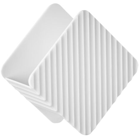 Dish Sponge Holder Multifunctional Storage Drain Rack for Kitchen Sink Plastic Dishwashing Scrubber Organizer White
