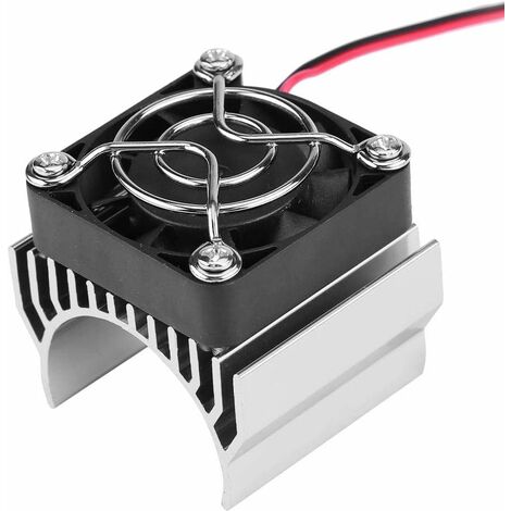 Disipador térmico de motor BR-Vie 540/550/3650 con ventilador de refrigeración, accesorio de disipador térmico para motor de coche RC eléctrico a escala 1/10 (plata)