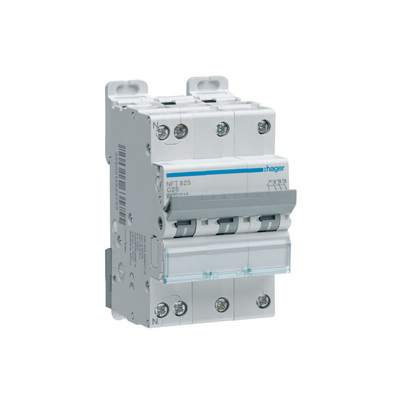 Hager - Disjoncteur 3P+N 6-10kA courbe c 40A 3 modules NFT840
