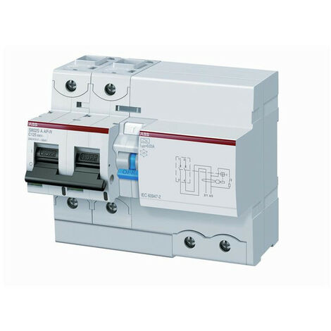Disj. Diff DS802S 125A 300mA 2P Type A Courbe B Raccordement à vis 50KA (8 Mod) 2CCA862005R0845 ABB 751203