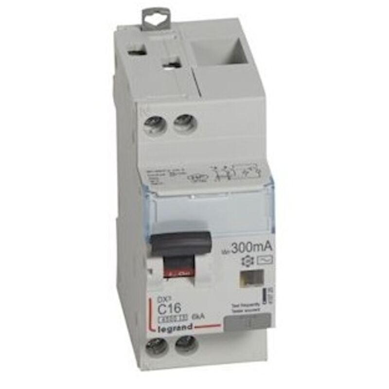 Legrand - Disjoncteur différentiel DX³4500 arrivée haute et départ bas à vis u+n 230V 16A type ac 300mA courbe c 2 modules 410725