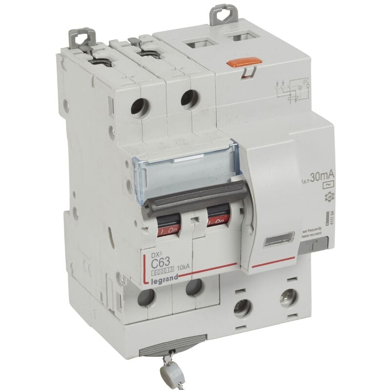 disjoncteur différentiel legrand dx3 63a courbe c 30ma 2 poles type ac - vis / vis - 6ka