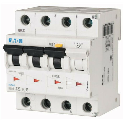 Disj. diff. FRBm4 300mA cbe D 3P+N Type AC,20A 000170965 EATON FRBM4 D20/3N/03